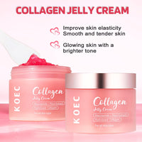 IZBEAUVO Collagen Jelly & Deep Vitamin C Capsule Cream, Face Moisturizer with Freeze Hydrolyzed Collagen & Vita C Cream with 5% Niacinamide, Anti-Wrinkle, Brightening Korean Skincare for 24h Glow & Elasticity
