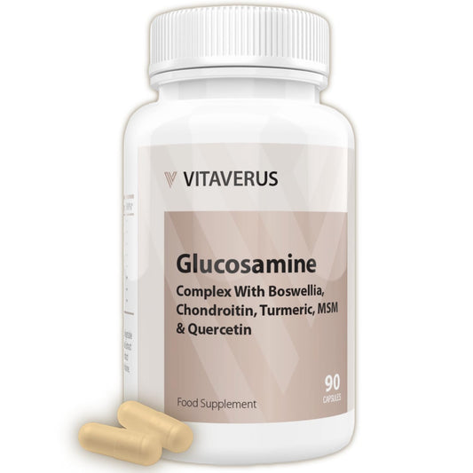 VITAVERUS Glucosamine Complex with Boswellia, Chondroitin, Turmeric, MSM & Quercetin, 90 Capsules
