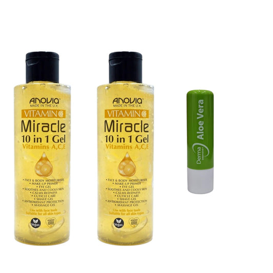 Generic MIRACLE GEL VITAMIN C Reduce the Appearance of Dark Spots,210 ML By Ā ñø ṽī ā, 2 Pack With Free Aloe Vera Lip Balm