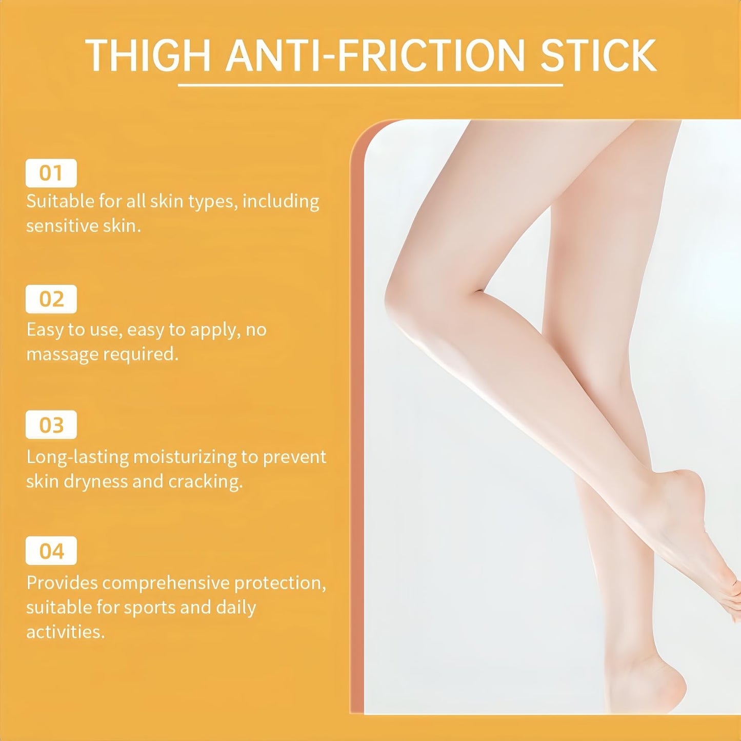 Fankayi Anti Chafe Balm,Anti Chafing Balm,Anti-Chafing Stick,Anti Chafing Cream,Thigh Chafing Cream,Water & Sweat Proof,Prevent Rubbing Dry Skin for Wear And Damage,Dryness & Long-Lasting Protection
