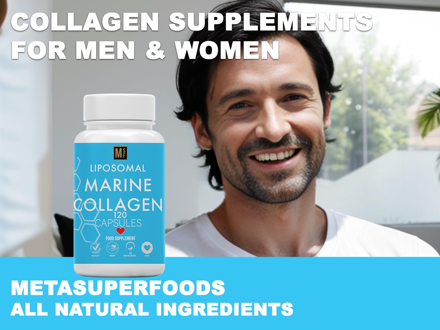 Liposomal Marine Collagen 120 High Strength Collagen Capsules 2760mg Hyaluronic Acid Vitamin C & Biotin | Collagen Supplements for Women & Men (Halal)