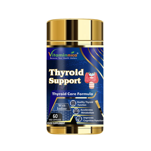 Vitaminnica Because your Health Matters Vitaminnica Thyroid Support - Supplement for Women and Men - Energy & Focus Formula - Vegetarian & Non-GMO - Iodine, Vitamin D3 Complex, Zinc, Selenium, Ashwagandha, Copper- 2 Months Supply