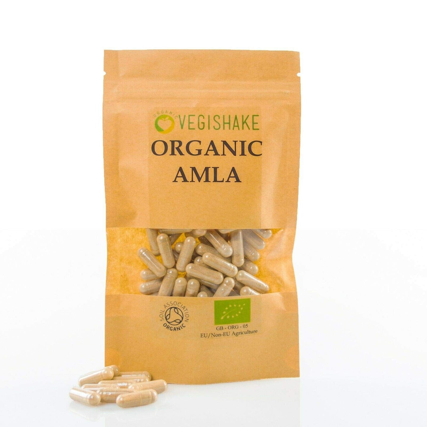 vegishake Organic Amla Indian Gooseberry HPMC Capsules 900mg Indian Gooseberry Digestion Grey Hair Colour Vitamin C Beauty Care Vegan Halal Kosher (400 Capsules)
