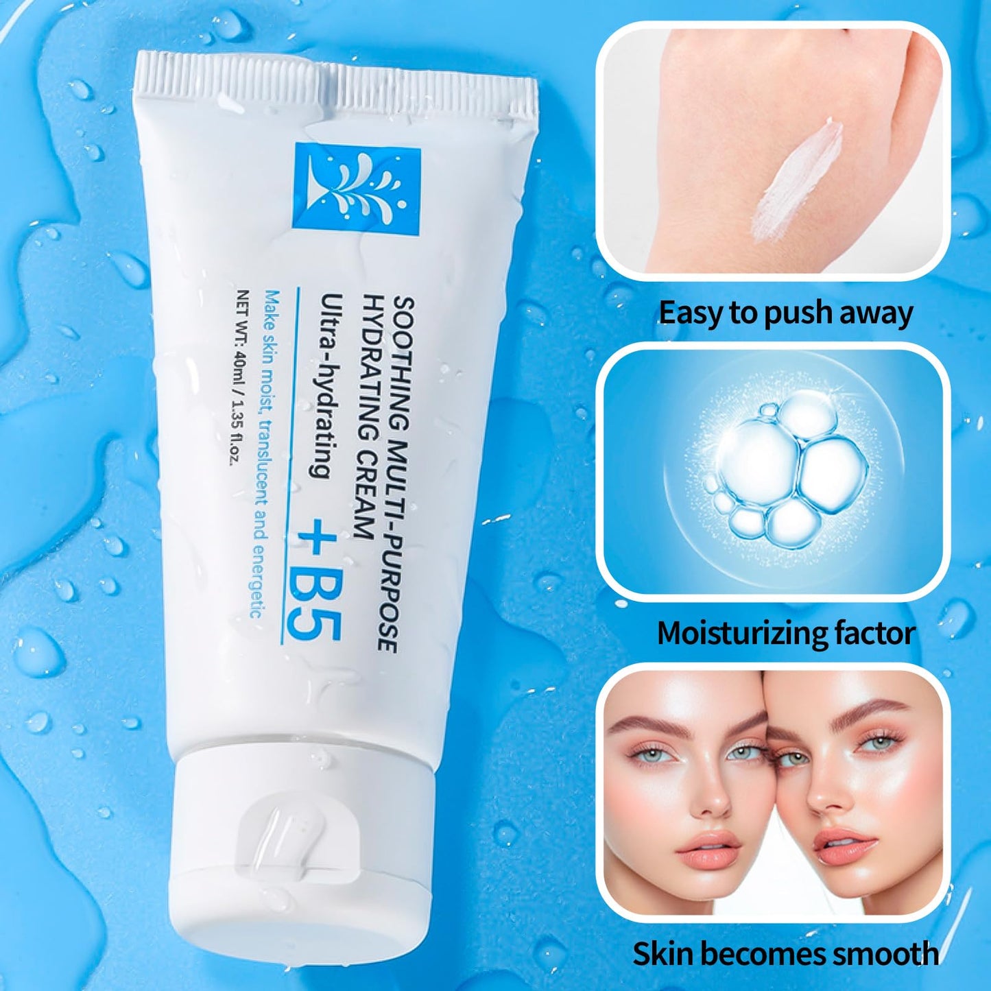 Generic Repair Face Cream, B5 Repairing Balm for Sensitive Skin, Anti Redness and Deep Hydration, Skin Barrier Repair Cream for Dry and Irritated Skin, Soothing Moisturiser for Women and Men (40ml)