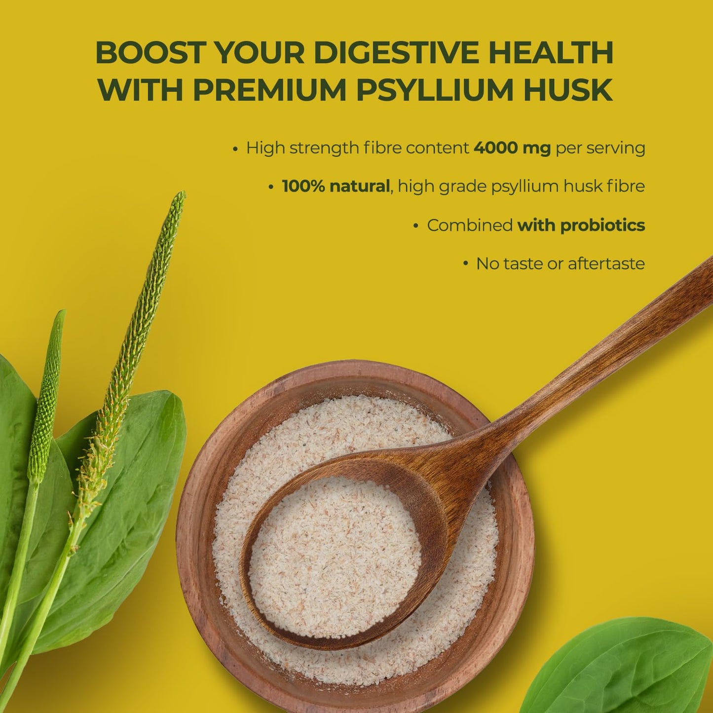 Psyllium Husk Fiber Capsules, 4000mg of Fibre per Serve - Oral Prebiotics and Probiotics, 20 Billion CFU - Digestion Gut Health Supplements for Men and Women - High Fiber Bloating Relief