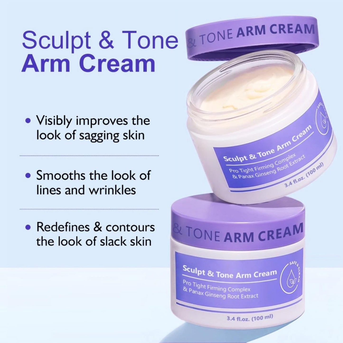 Cureluxe Sculpt & Tone Arm Cream,Firming Cream for Loose Skin,Skin Tightening Cream Body,Skin Firming Body Cream for Arm,Leg,Belly,Body Firming Cre-am for The Look Of Crepey Texture On Arms,Smooth & Nourish
