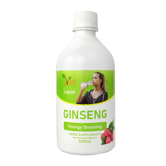 Ved Ginseng Liquid Food Supplement (500 ml) - with Siberian & Panax Ginseng - Supports Energy and Vitality - for Improved Concentration.