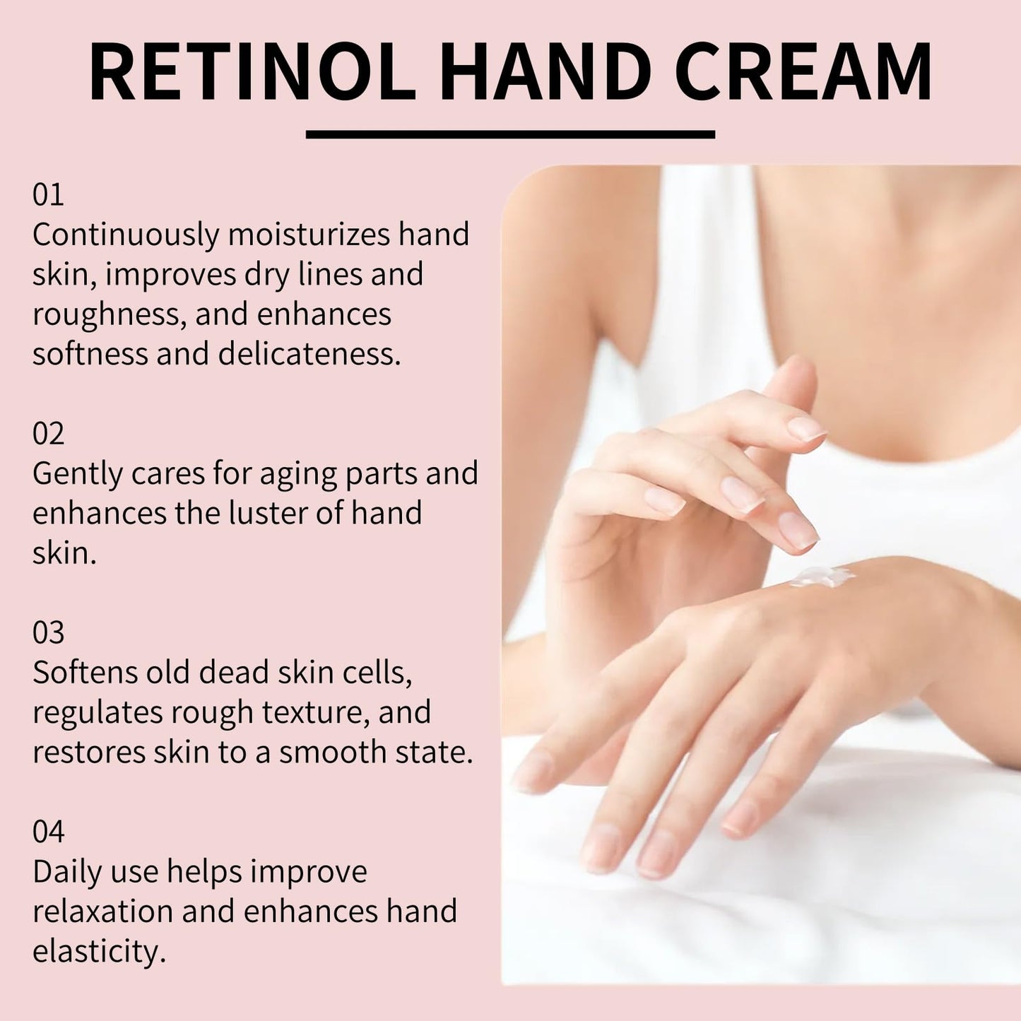 Fankayi Retinol Hand Cream,Firming Anti-Aging Hand Lotion,Retinol Hand Cream Anti Aging,Hand Repair Cream,Retinol Moisturizer Cream,Soft & Supple Hands,Travel Size Hand Lotion,Suitable for Dry Skin