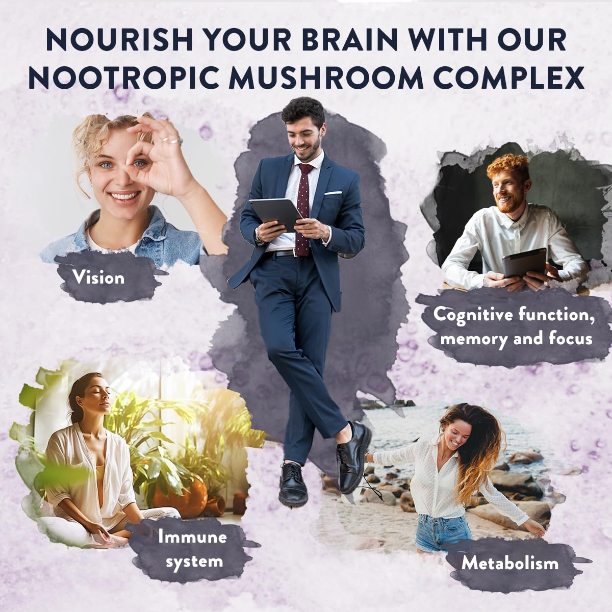 Lions Mane Supplement-18,000mg (30:1 Extract)+Zinc, Reishi & Cordyceps-3 Mushrooms Herbal supplements -Nootropic Complex Lion's Mane Mushroom Supplement-120 Lion's Mane Capsules(Not Lions Mane Powder)