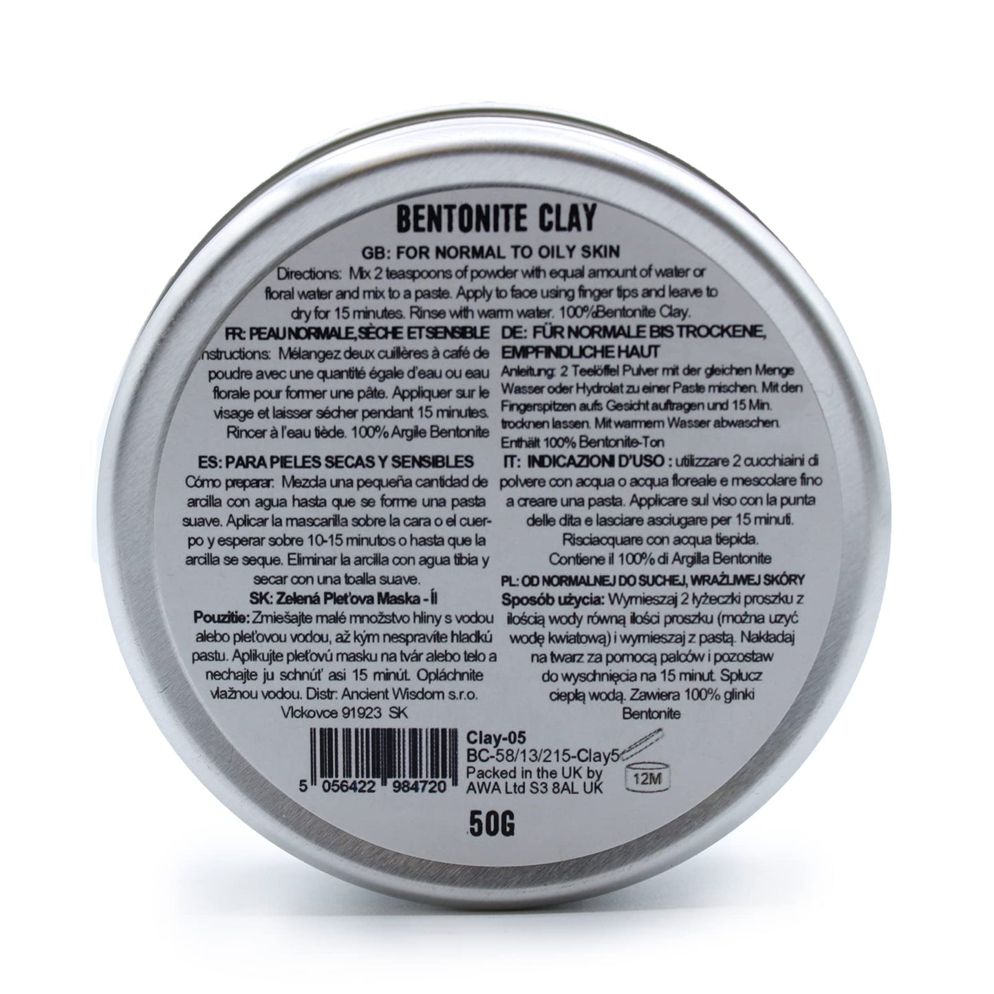 Spa Mud Mask - Natural Clay Powder for Skincare & Beauty, Face mask, Deep Cleansing, Pore Minimizing (Bentonite Clay)