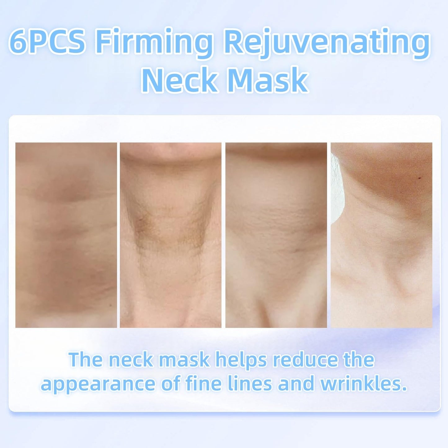 6PCS Firming Rejuvenating Neck Mask,Wrinkle Patches,Neck Mask for Tightening Firming,Forehead Wrin/kles Treatment,Ne/ck Tightening Mas/k with Hyaluronic Acid,Sheet Nec/k Ma/sks for Wrinkl/es