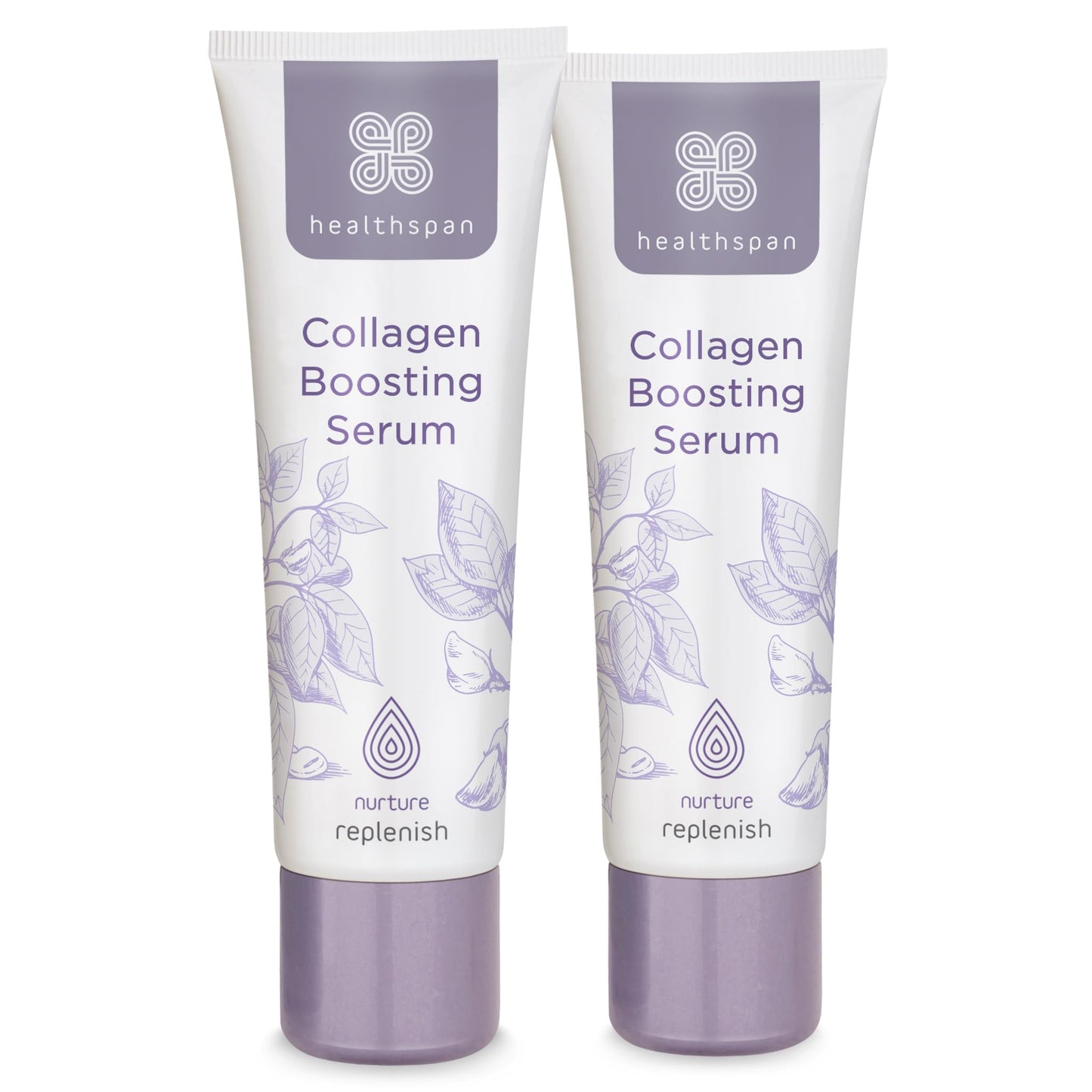 Healthspan Replenish Collagen Boosting Serum | Vitamins C & E | Plant Oestrogens | Reduces Fine Lines & Wrinkles | Menopause Support (60ml)