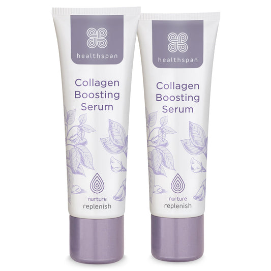 Healthspan Replenish Collagen Boosting Serum | Vitamins C & E | Plant Oestrogens | Reduces Fine Lines & Wrinkles | Menopause Support (60ml)