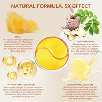 SDSM 24k Gold Under Eye Collagen Mask Patches, 5X Anti Wrinkle Moisturizing and Repairing Ability,Reduce Puffy Eyes & Dark Circle Under Eye Gel Patches, Smooth Tired Eye Masks - (Jar - 30 Pair)