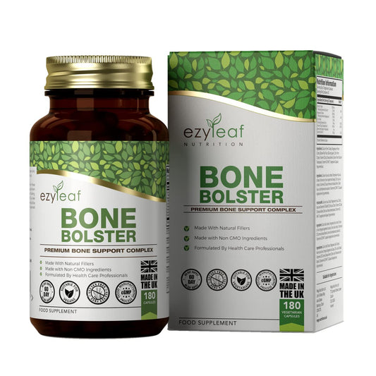 Ezyleaf Bone Supplement | Calcium Magnesium Zinc and Vitamin D3 Capsules with Boron & Vitamin K2 MK7 | 180 Bone Bolster Calcium Citrate Bone Health Supplements | Non-GMO Gluten Free & UK ISO Certified