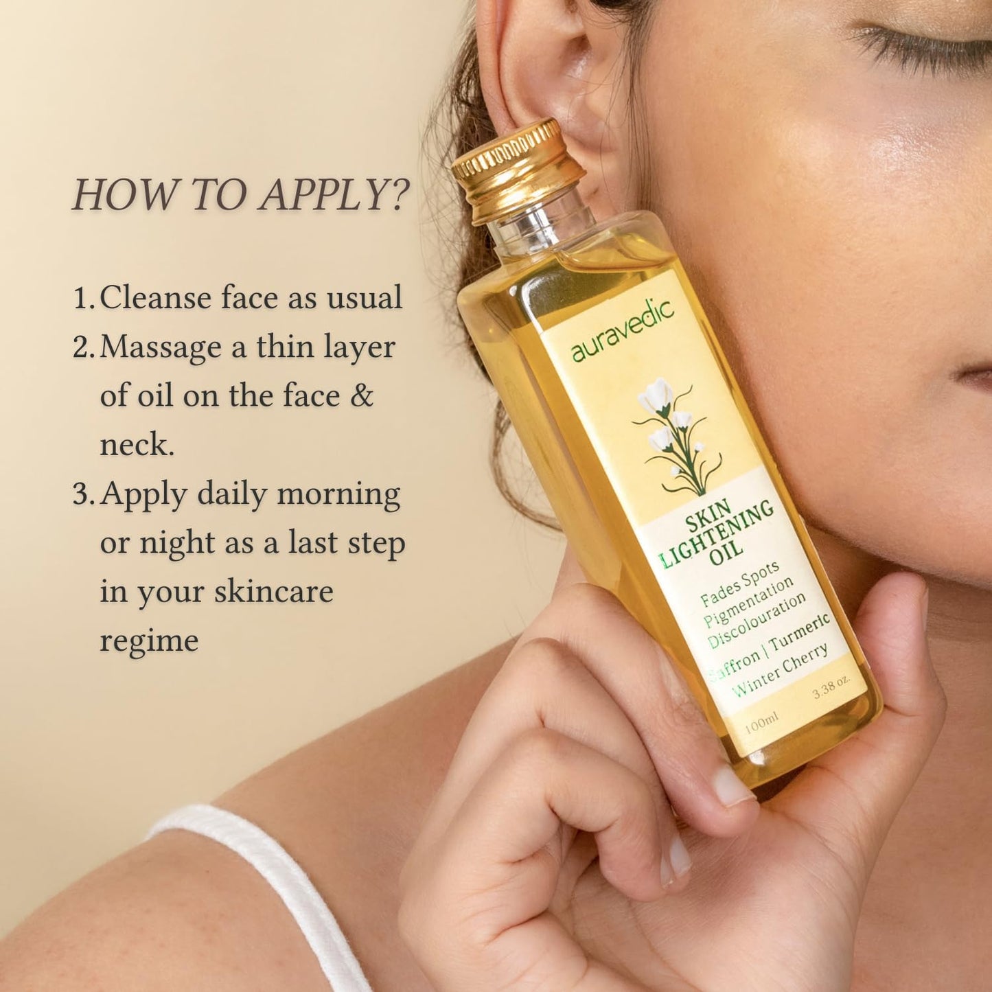 Auravedic Pam Herbals Skin Lightening Oil with Saffron, Turmeric and Winter Cherry 100 Ml