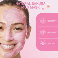 Xumann 20PCS Sakura Skincare Set, Deep Cleanse Pink Face Mask Skincare, Brightening and Moisturizing Pink Clay Mask