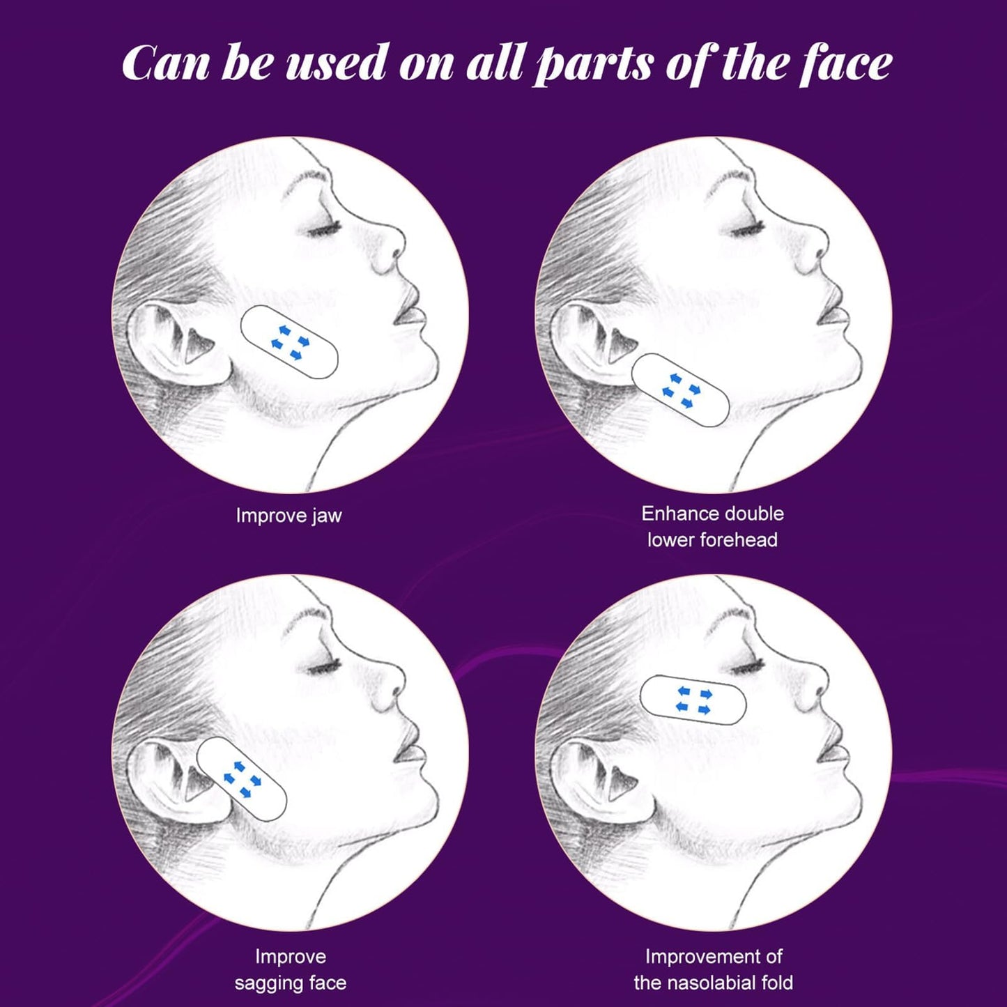 60pcs Invisible Face Lift Tape - V Edge Patches for Face- Waterproof And Instant Makeup Tool For Wrinkles. Anti-Wrinkle Patches For An Instant Face Lift