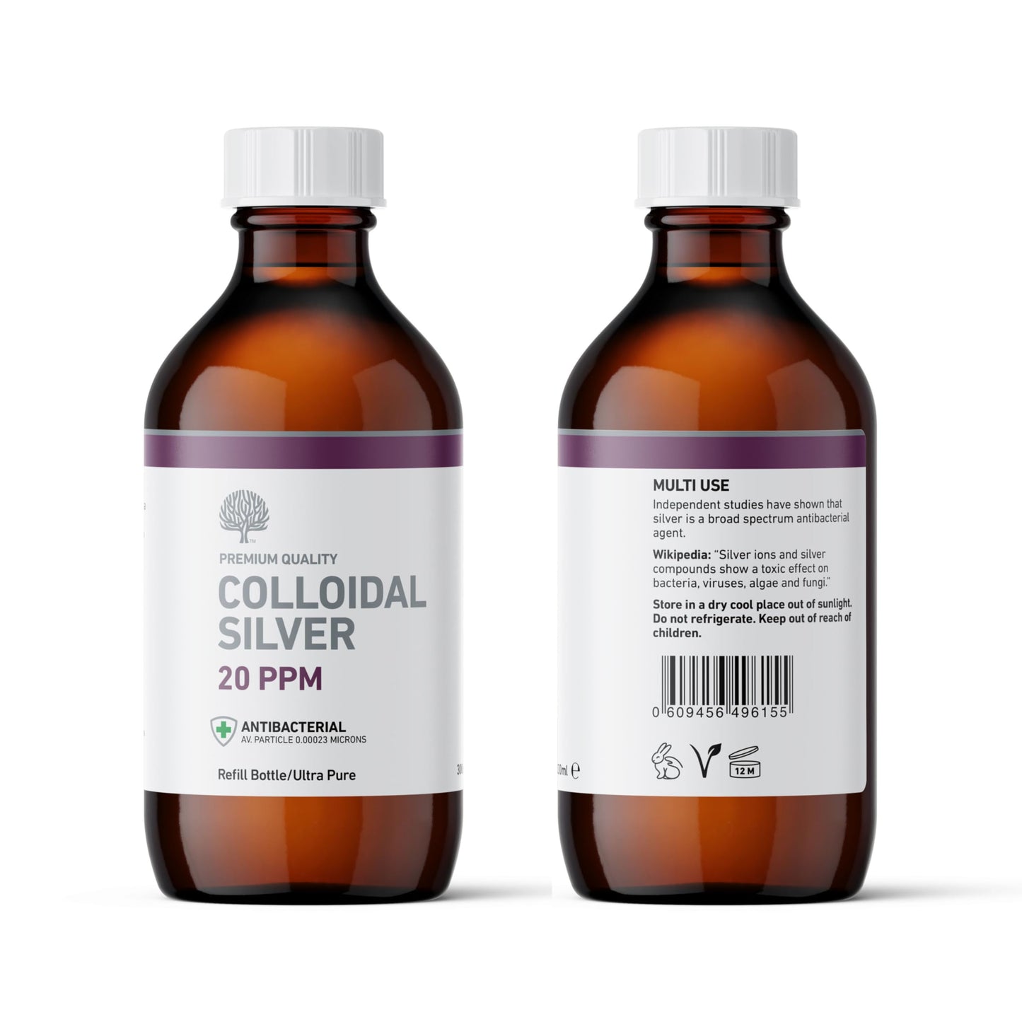 Natures Greatest Secret Nature's Greatest Secret Premium Quality Antibacterial 20ppm Colloidal Silver Bottle 300ml