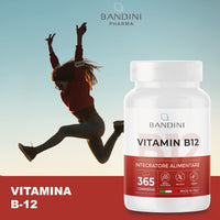 BANDINI Bandini® Vitamin B12 365 Vegan (1 Year Coverage) - Methylcobalamin 1000 µg - 100% Vegan Tablets - VIT B 12 Supplement - Energy Metabolism, Physical and Mental Tiredness