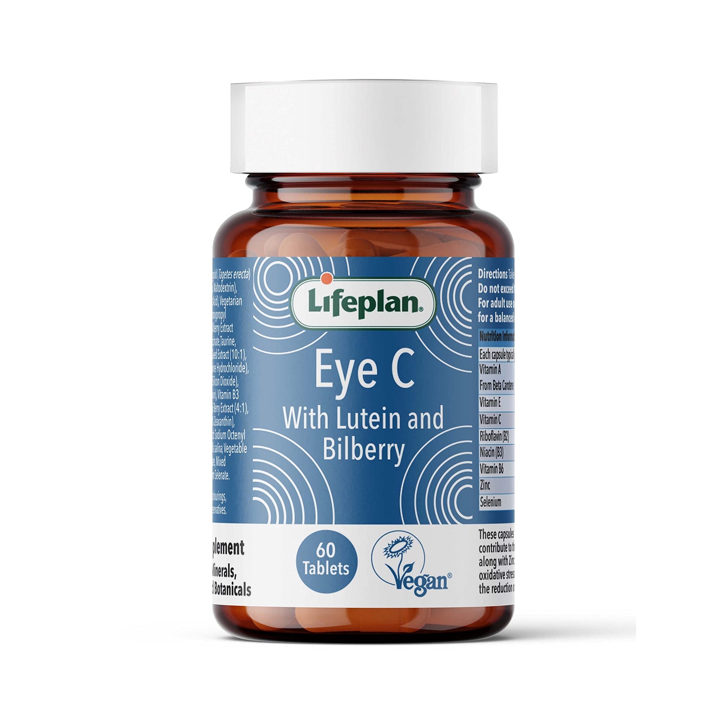 Lifeplan Eye 'C' with Lutein Bilberry & Zinc Capsules x 60. Helps Maintain Healthy Eyes