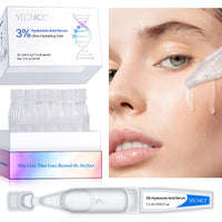 Uocasi Hyaluronic Acid Tubes, 3% Hyaluronic Acid Serum Ultra-Hydrating Vials for face & Skin | Pre-makeup SkinCare | Anti-Aging serum for Sensitive skin, Deep Moisturizing Facial Serum - 30Pcs/Box