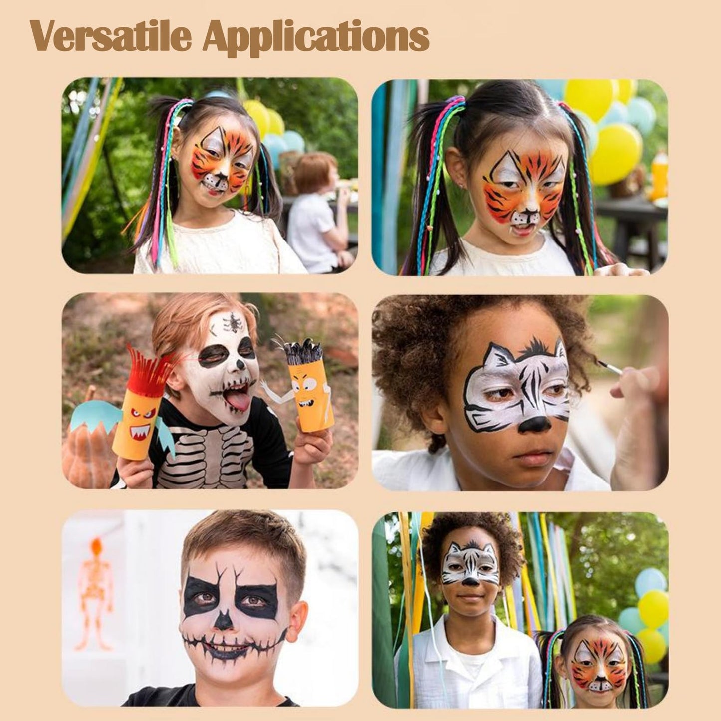 Generic 8 Colors Neon face paint – UV glow in the dark face paint palette – quick-dry and easy to remove – vibrant body and eyeliner colours for parties and festivals