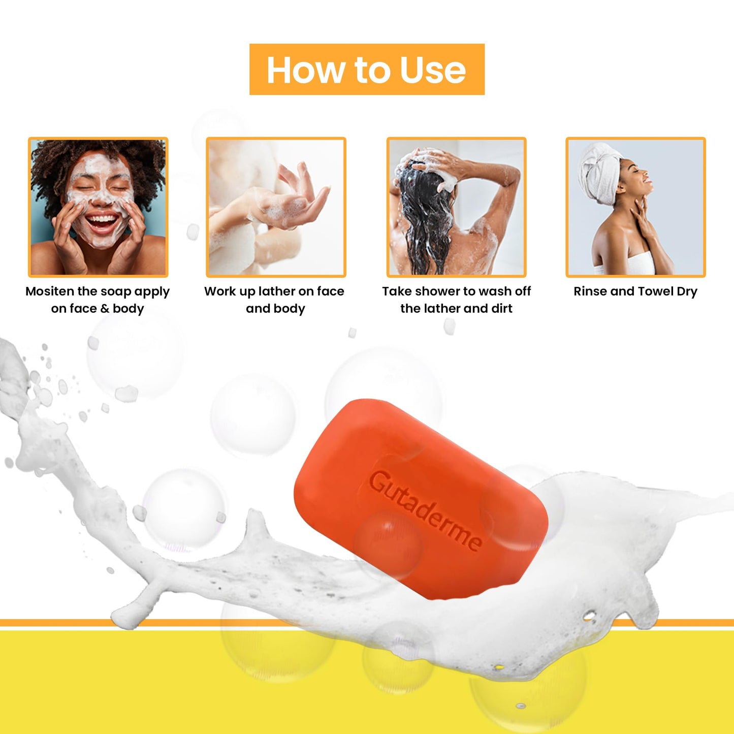 Turmeric Skin Soap - Natural Beauty Soap Bar for Acne, Dark Spots, Smooth Skin, Moisturizing Face Soap