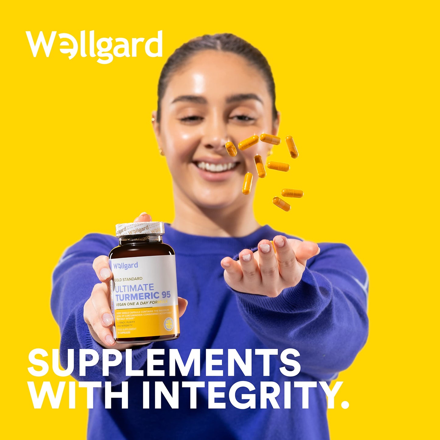 Turmeric Capsules High Strength by Wellgard, Turmeric 95, Curcumin, Made in UK