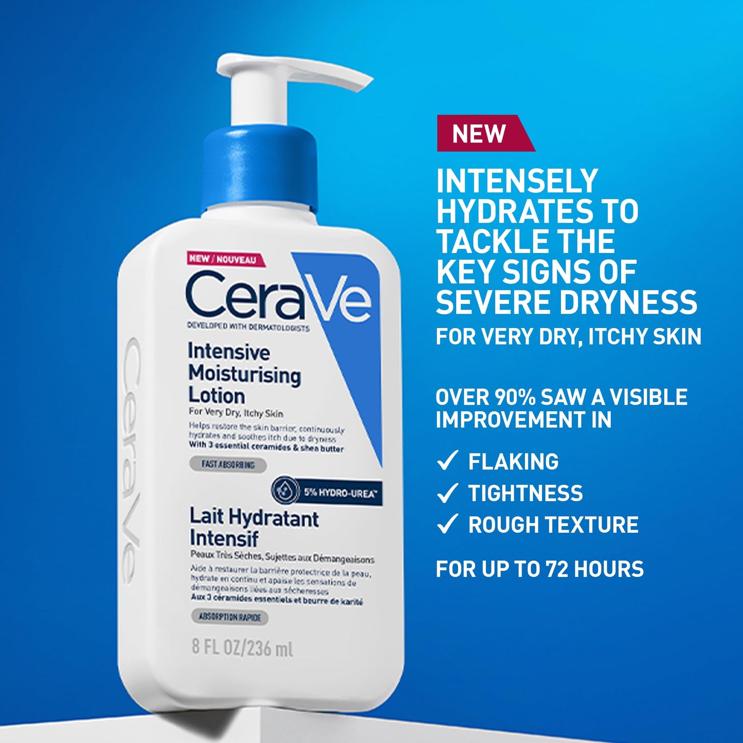 CeraVe, Intensive Moisturising Lotion, With Hyaluronic Acid, 3 Essential Ceramides & Hydro-Urea Technology, For Dry to Very Dry Skin 473ML
