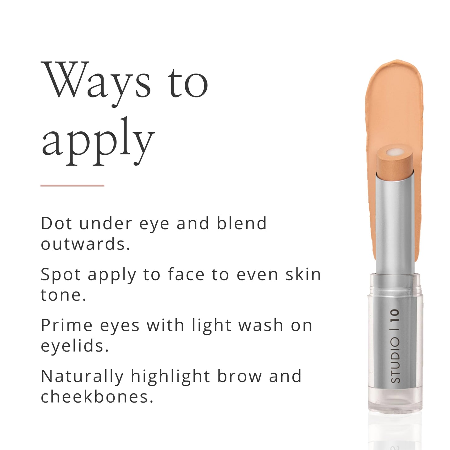 Studio 10 Hydra-Lift Corrector - Brightening Concealer to Refresh Skin - Hydrating Under Eye Concealer & Brightener for Mature Skin - Full Coverage Concealer (Light Shade)
