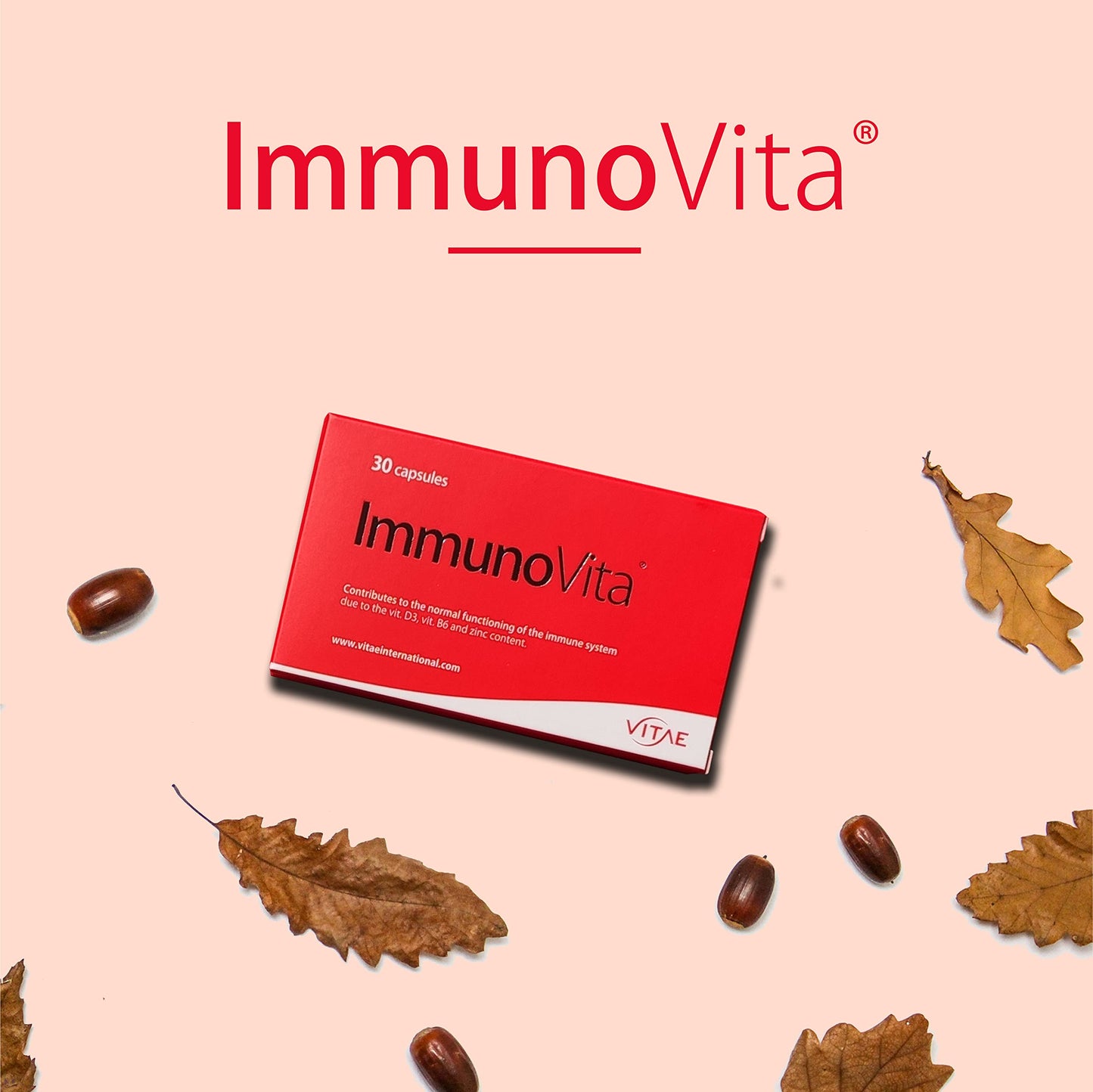 Vitae ImmunoVita -betaglucans, Vitamin D3 and B6 and zinc for Strong Immune System- 30 Capsules
