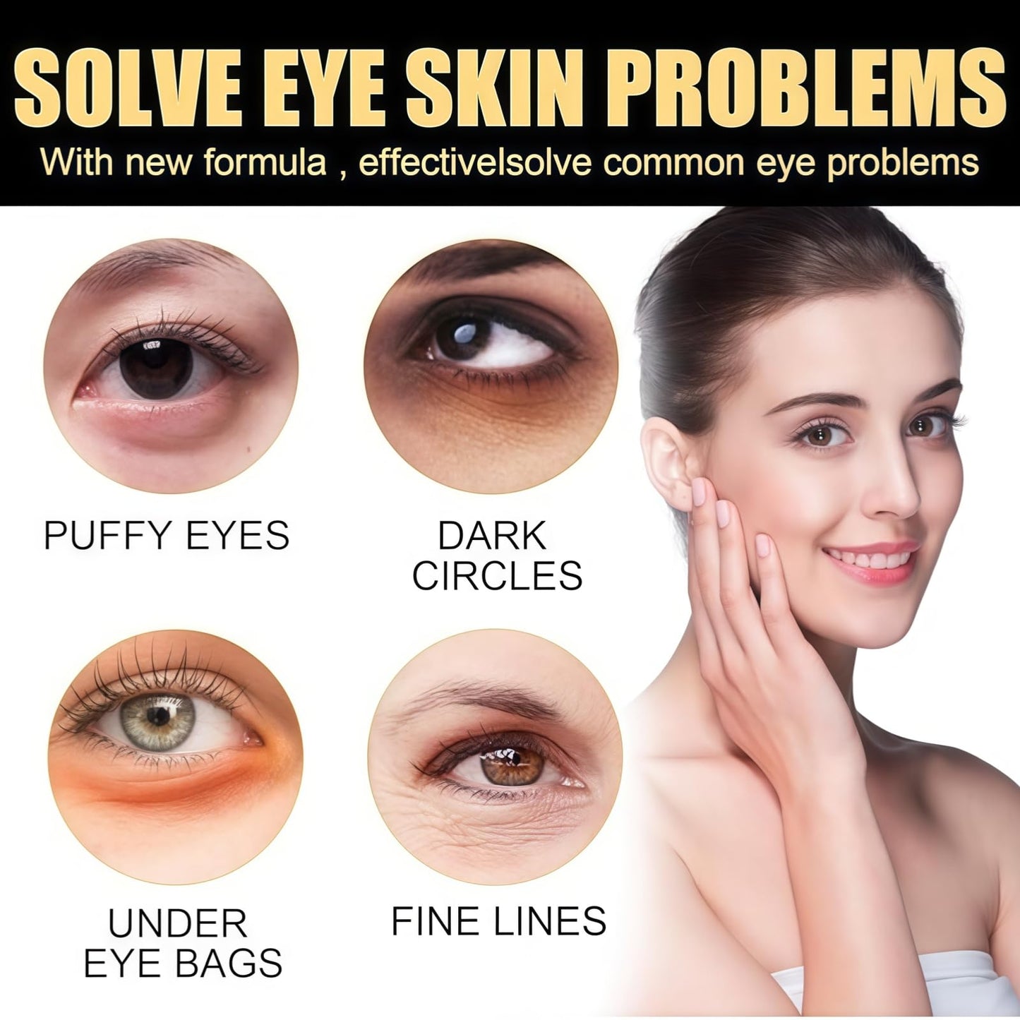 Fankayi Rollerball Castor Oil,Eyelid Lifting Cream,Eye Cream for Dark Circles and Puffy Eyes,Eyes Roller for Dark Circles and Puffiness,Eye Serum for Lines and Wrinkles,A Cure for Darkness