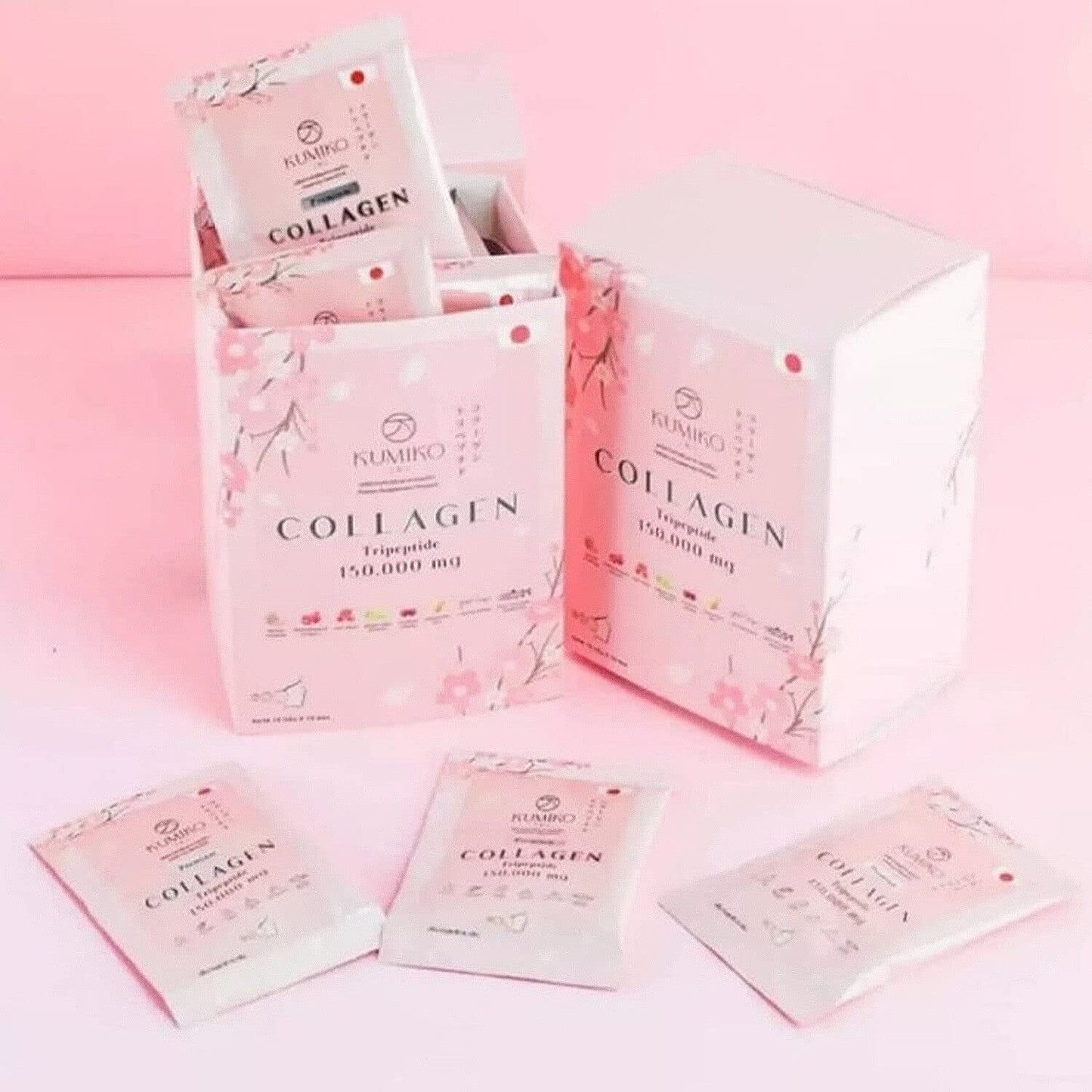 KUMIKO Collagen Tripeptide 150000mg Radiant Skin Natural Healthy Collagen Women Skin Care Nourishment Acne Blemishes Reduction Heals Dark Spot Organic Extract Supplement