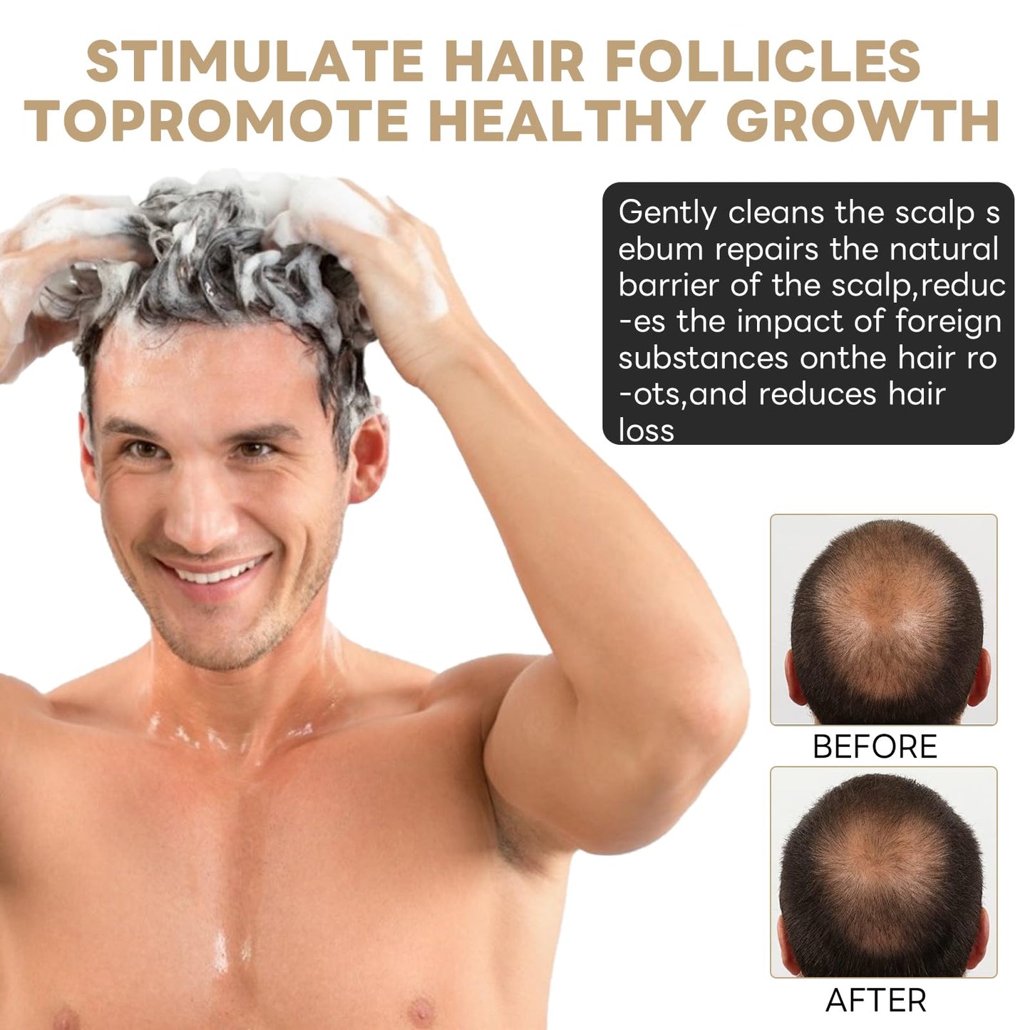 GMHLLES Hair Loss Shampoo Set Mane Root Activator Shampoo for Men Anti-Hair Loss,with nourishing Conditioner+foaming Net,Mane for Men Unisex