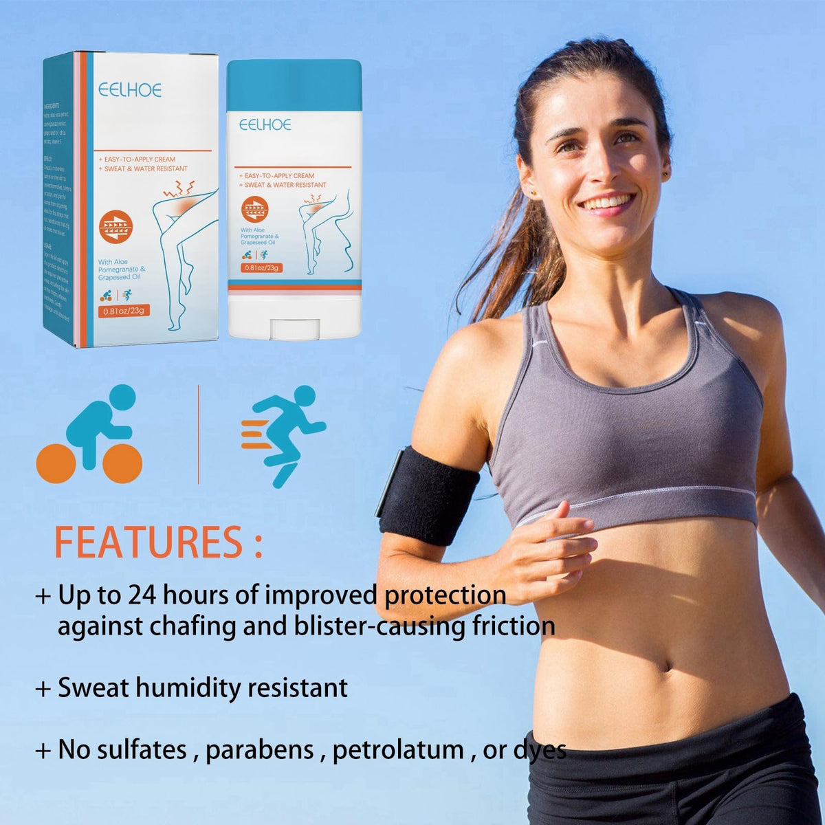 AINxtolm Anti Chafe Stick,Anti Chafe Balm,Anti Chafing Cream,Anti Chafing Stick,Effective Anti Chafing Balm,Waterproof Running Chafe Stick,Glide Anti Chafing Stick,Anti Chafe Cream for Women,Chafing Balms