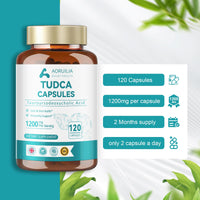 Aoruilia TUDCA Supplement, Tauroursodeoxycholic Acid Complex 1200mg Per Servings, Bile Salts for Liver & Gut Health Support, 120 Capsules