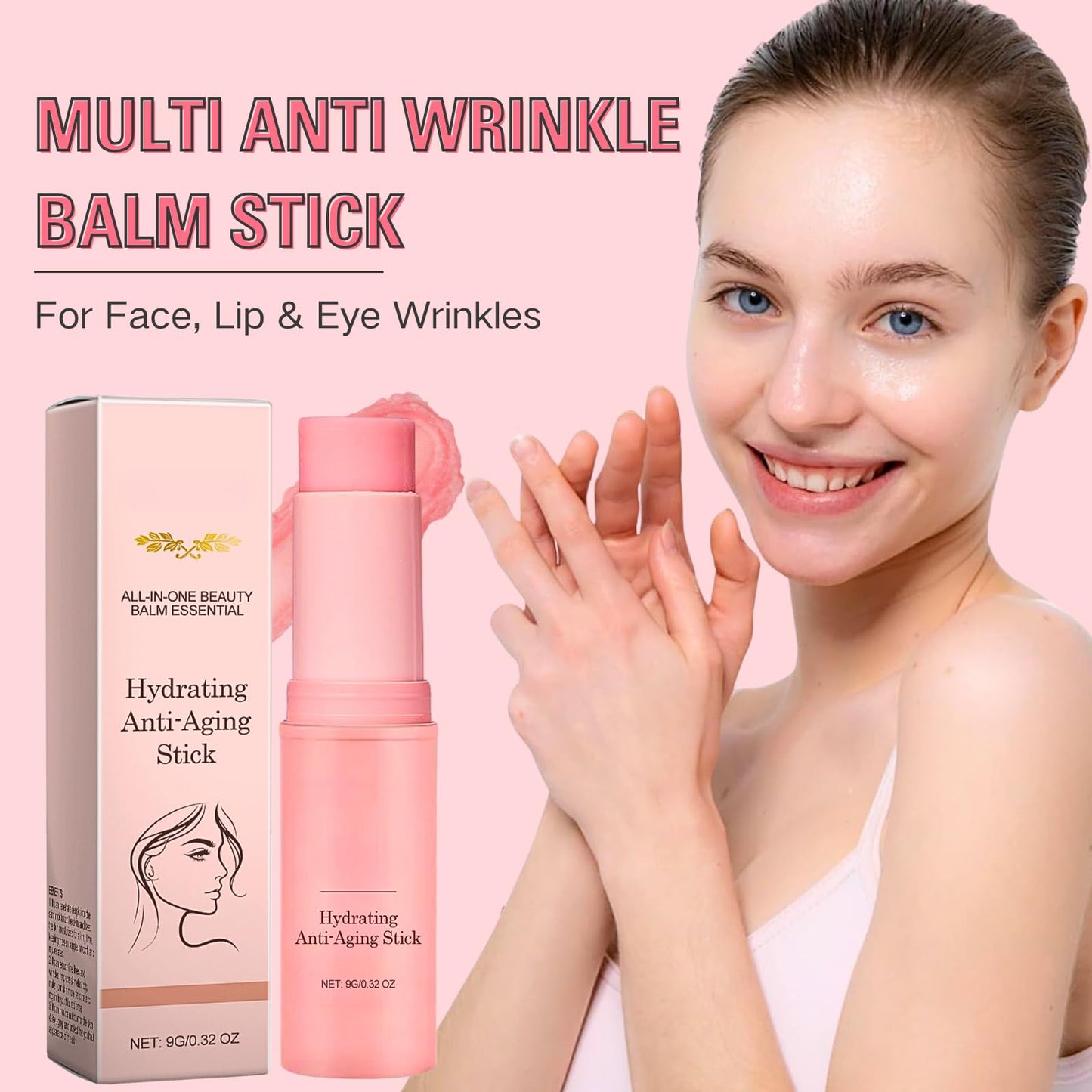 Trendyfave Hydrating Wrinkle Multi Balm Stick - Anti-Aging Multi Eye Balm Stick, Hydrating Lip Balm, Wrinkle Balm Multi Balm For Diminishing Face Lip & Eye Wrinkles - Moisture Stick For Daily Skin Care