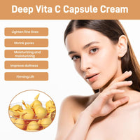 Fankayi Vitamin C Capsule Cream,Deep Vita C Capsule Face Cream,Vitamin-C Moisturiser for Face,Face Moisturizer with & 5% Niacinamide,Face Cream for Women,Anti Wrinkle Fac-e Crea-m,Brightening Fa-ce Cr-eam