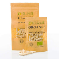vegishake Organic Ashwagandha Withania Somnifera Indian Ginseng Winter Cherry HPMC Capsules 1000mg Vegan Halal Kosher (90 Capsules)