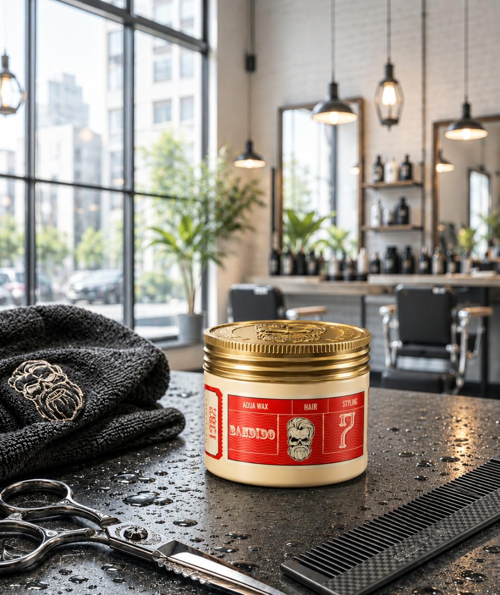 Bandido Hair Styling Aqua Wax No.7 Red 125 ml | Shine Look | Strong Hold | Hair Wax Men