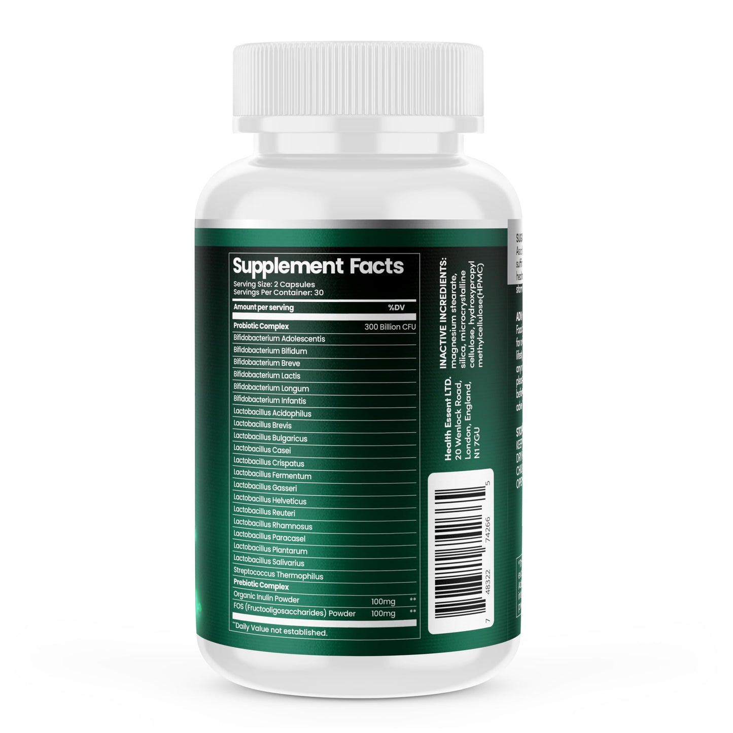 300 Billion CFU Prebiotic and Probiotic Supplements, Help Balance Gut Flora, Relieve Bloating, Promote Regularity, Probiotics for Women & Men – 60 Capsules by HealthEssent