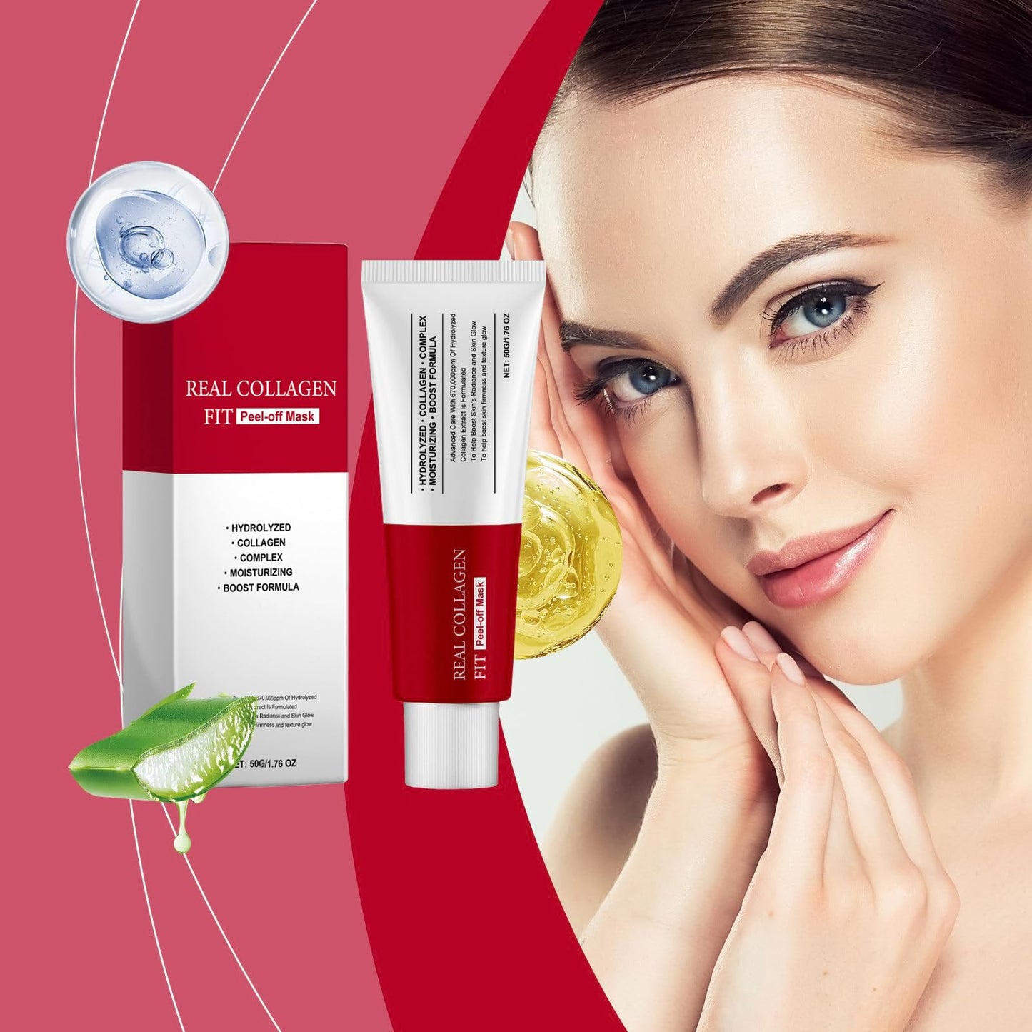 NatrLuxe Hydrolyzed Collagen Night Mask | Overnight Elasticity & Hydration Boost |Skincare With Brush