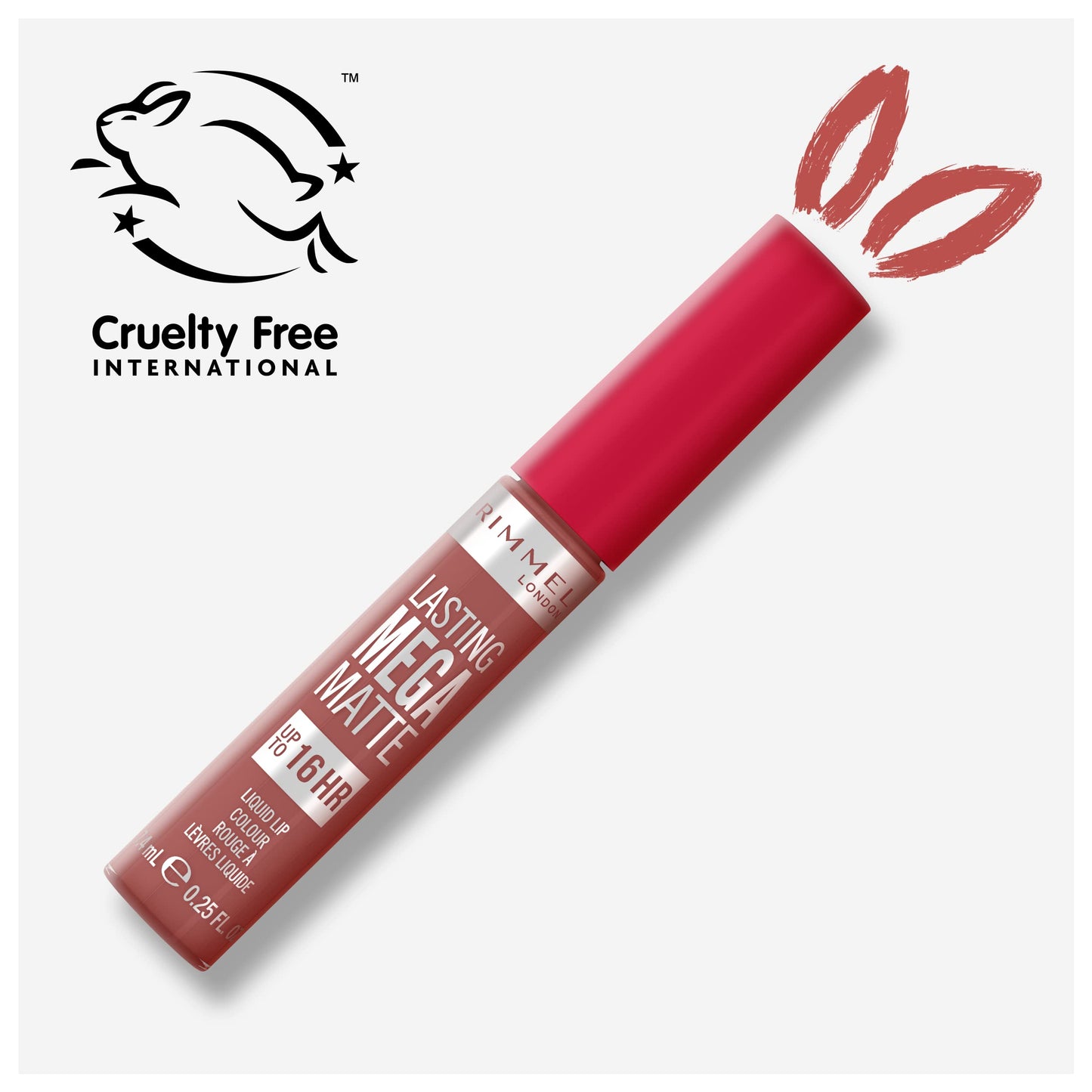 Rimmel London Lasting Mega Matte Liquid Lipstick, Long-Lasting, Hydrating, Vegan Formula - 110 - Blush, 7.4ml