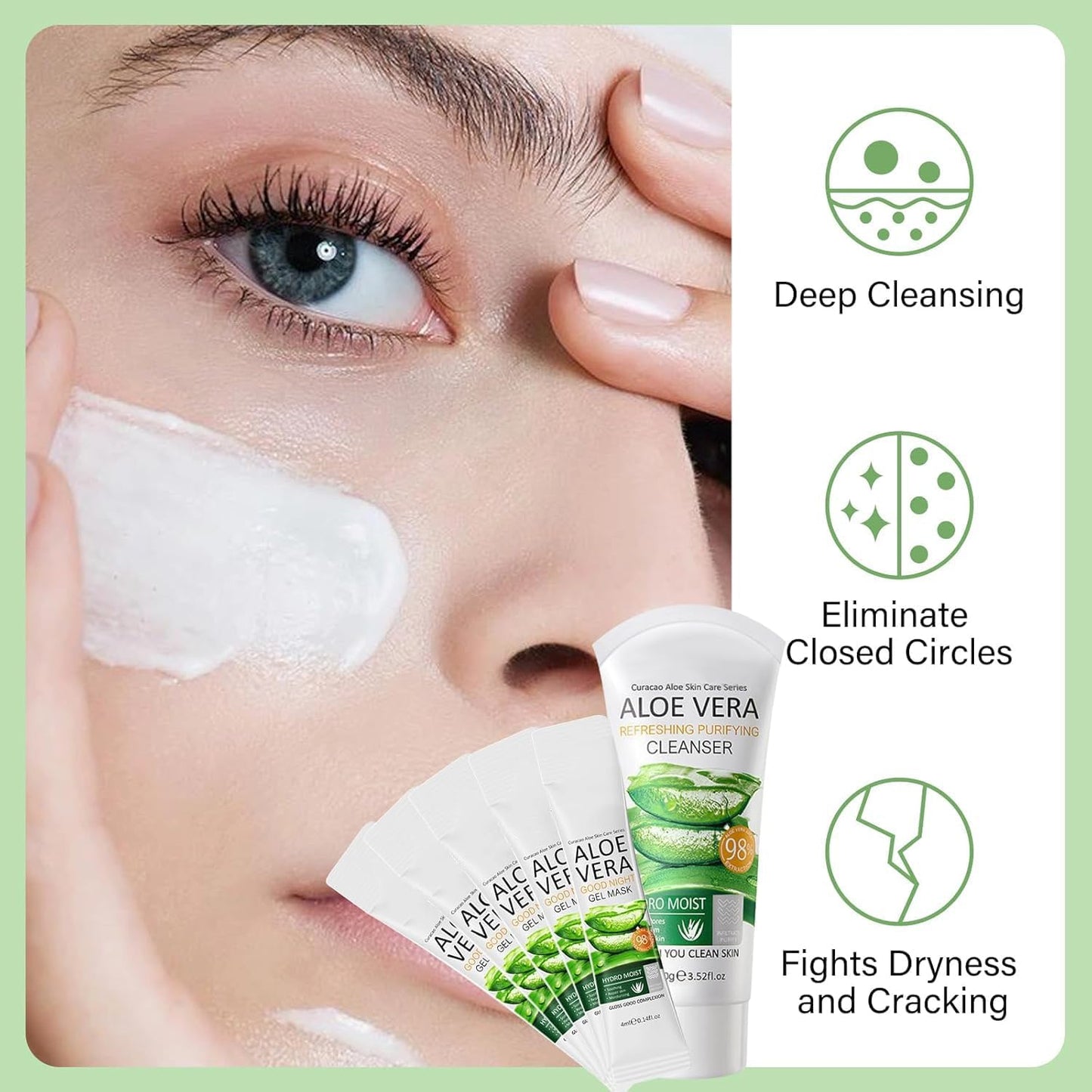 Xumann 12PCS Skin Care Gift Sets for Teenage Girls, Aloe Vera Skincare for Women, Simple Pamper Face Care Kit for Teen