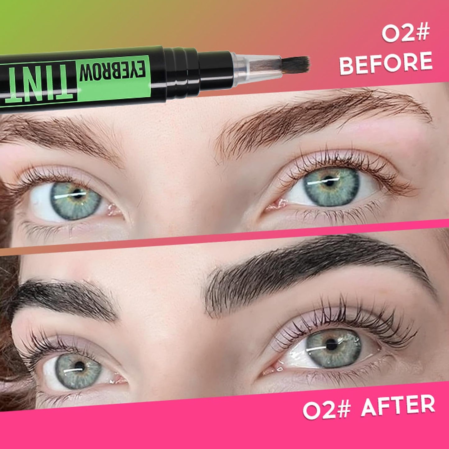 Dark Brown Eyebrow Tint Kit - Semi-Permanent 2 Weeks Lasting Dye, Waterproof Makeup Cream with Brow Cards & Brushes