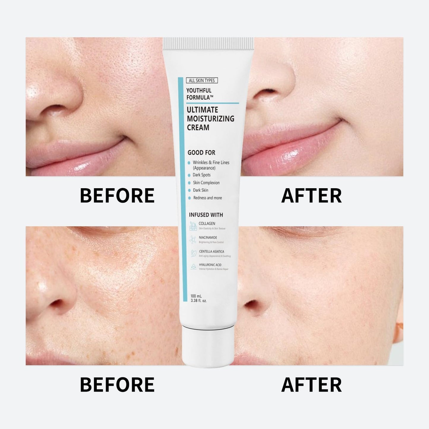 QinZiEn Youthful Formula Ultimate Moisturizing Cream,Moisturiser Face Women,Anti Wrinkle Face Cream,Calming F-ace Moisturizer,Repairing Fa-ce Moisturizer,Hydrating Mo-isturiser F-ace