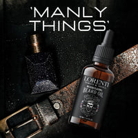 Lorenti Premium Beard Oil 100% Natural Beard Conditioner & Organic Moroccan Argan | Vitamin E Beard Oils Helps Volume, Moisturize & Nourish Beard Growth 1.69 Fl Oz (50ml)