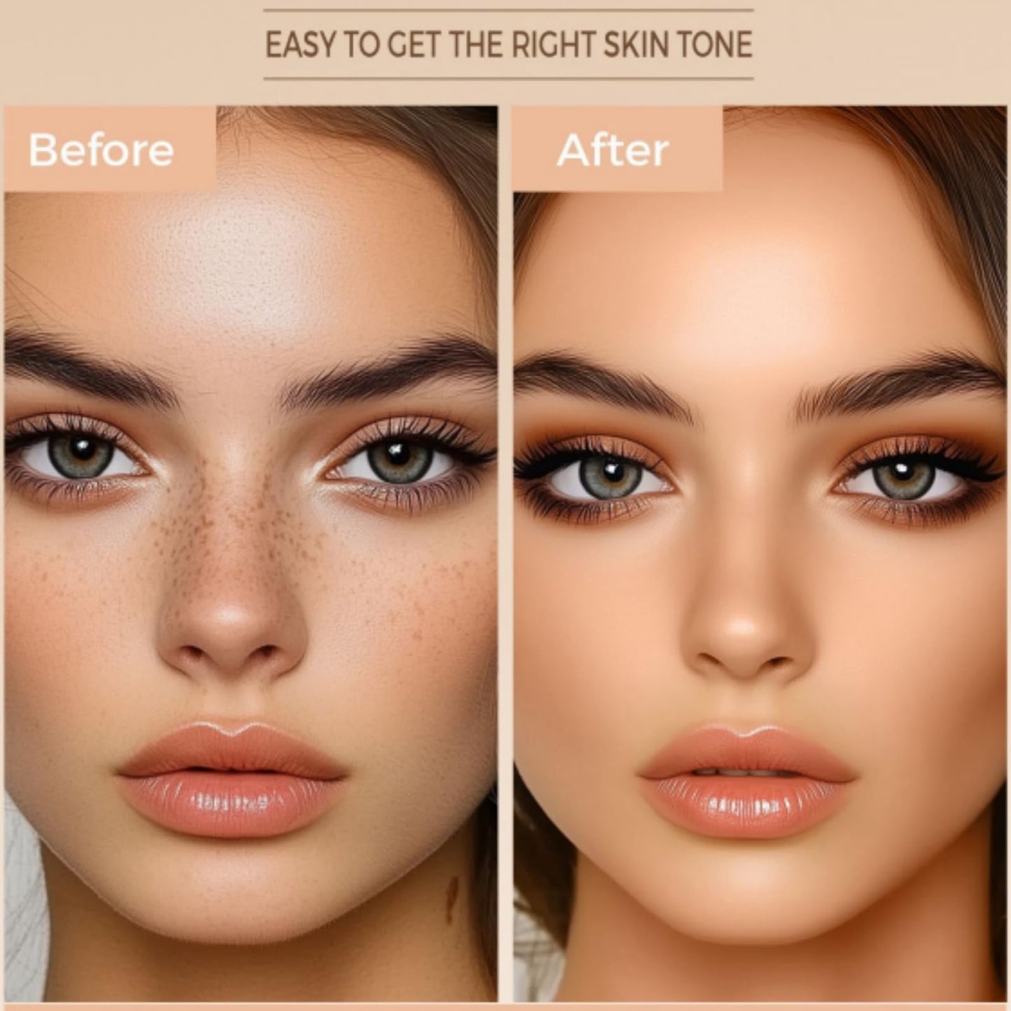 Ruojiar Peptide Bounce Balm Foundation,Foundation Full Coverage,Creamy Balm Foundati/on,Wrinkle Filler Primer,Moisturising Anti-Ageing Make-Up,Moisturizing Lasting Skin Cushion,Smoothes Skin Texture#Natural