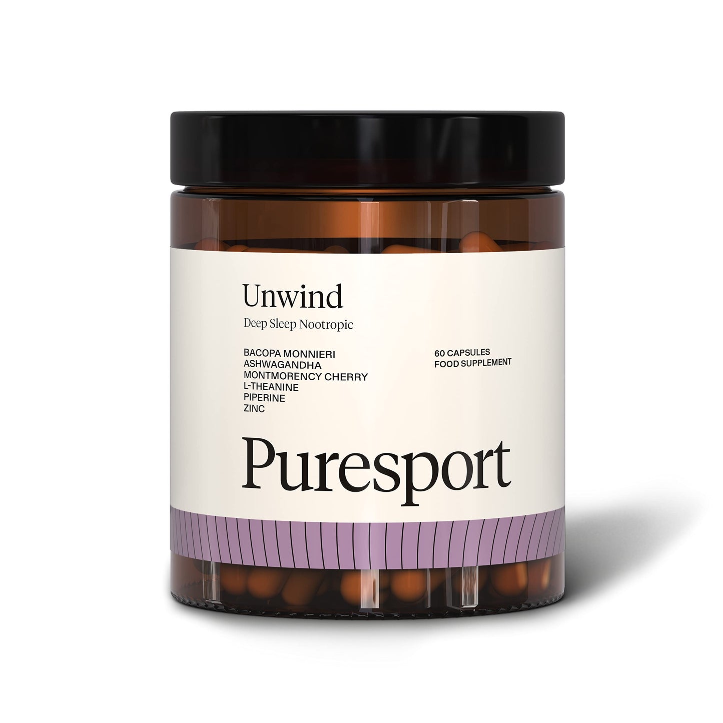 Puresport Unwind Deep Sleep Nootropic Sleep Supplement | 60 Capsules | Ashwagandha, Montmorency Cherry & L-Theanine | Relax & Unwind